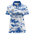Canterbury-Bankstown Bulldogs Rugby Women Polo Shirt Graffiti Typography Urban Camo Abstract Street Style