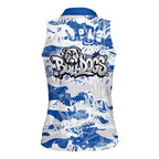 Canterbury-Bankstown Bulldogs Rugby Women Sleeveless Polo Shirt Graffiti Typography Urban Camo Abstract Street Style