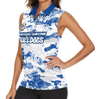 Canterbury-Bankstown Bulldogs Rugby Women Sleeveless Polo Shirt Graffiti Typography Urban Camo Abstract Street Style