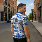 Canterbury-Bankstown Bulldogs Rugby Zipper Polo Shirt Graffiti Typography Urban Camo Abstract Street Style