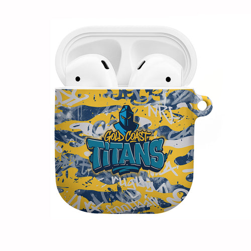 Gold Coast Titans Rugby AirPods Case Graffiti Typography Urban Camo Abstract Street Style