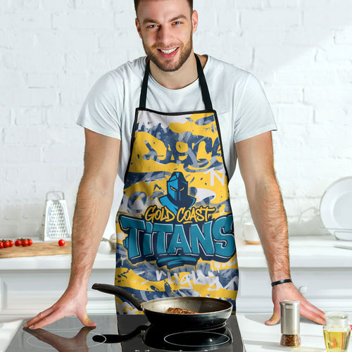 Gold Coast Titans Rugby Apron Graffiti Typography Urban Camo Abstract Street Style