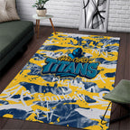 Gold Coast Titans Rugby Area Rug Graffiti Typography Urban Camo Abstract Street Style