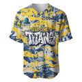 Gold Coast Titans Rugby Baseball Jersey Graffiti Typography Urban Camo Abstract Street Style