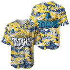 Gold Coast Titans Rugby Baseball Jersey Graffiti Typography Urban Camo Abstract Street Style
