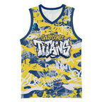 Gold Coast Titans Rugby Basketball Jersey Graffiti Typography Urban Camo Abstract Street Style
