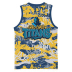 Gold Coast Titans Rugby Basketball Jersey Graffiti Typography Urban Camo Abstract Street Style