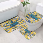 Gold Coast Titans Rugby Bathroom Set Graffiti Typography Urban Camo Abstract Street Style