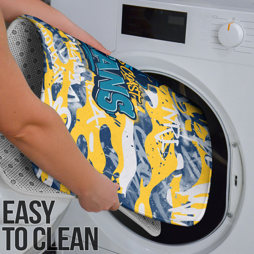 Gold Coast Titans Rugby Bathroom Set Graffiti Typography Urban Camo Abstract Street Style