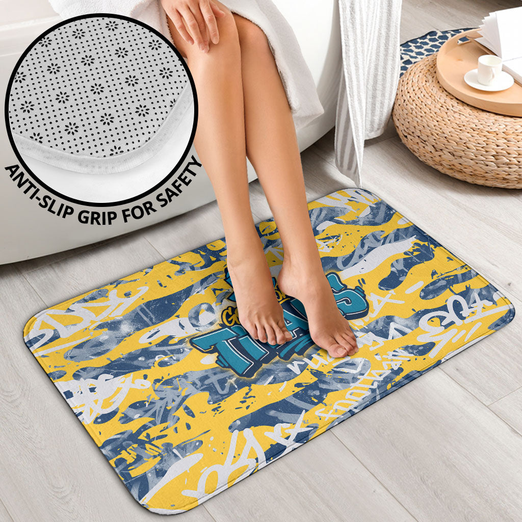 Gold Coast Titans Rugby Bathroom Set Graffiti Typography Urban Camo Abstract Street Style