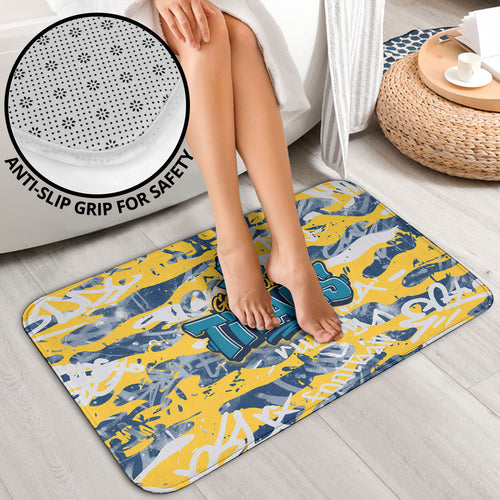 Gold Coast Titans Rugby Bathroom Set Graffiti Typography Urban Camo Abstract Street Style