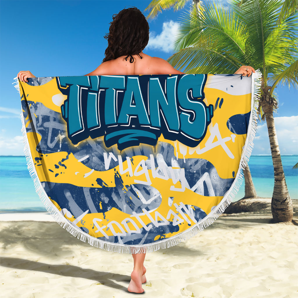 Gold Coast Titans Rugby Beach Blanket Graffiti Typography Urban Camo Abstract Street Style