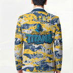 Gold Coast Titans Rugby Blazer Graffiti Typography Urban Camo Abstract Street Style
