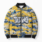 Gold Coast Titans Rugby Bomber Puffer Jacket Graffiti Typography Urban Camo Abstract Street Style