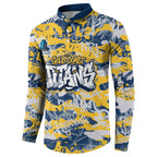 Gold Coast Titans Rugby Button Sweatshirt Graffiti Typography Urban Camo Abstract Street Style