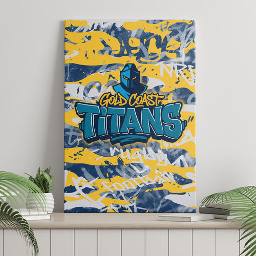 Gold Coast Titans Rugby Canvas Wall Art Graffiti Typography Urban Camo Abstract Street Style