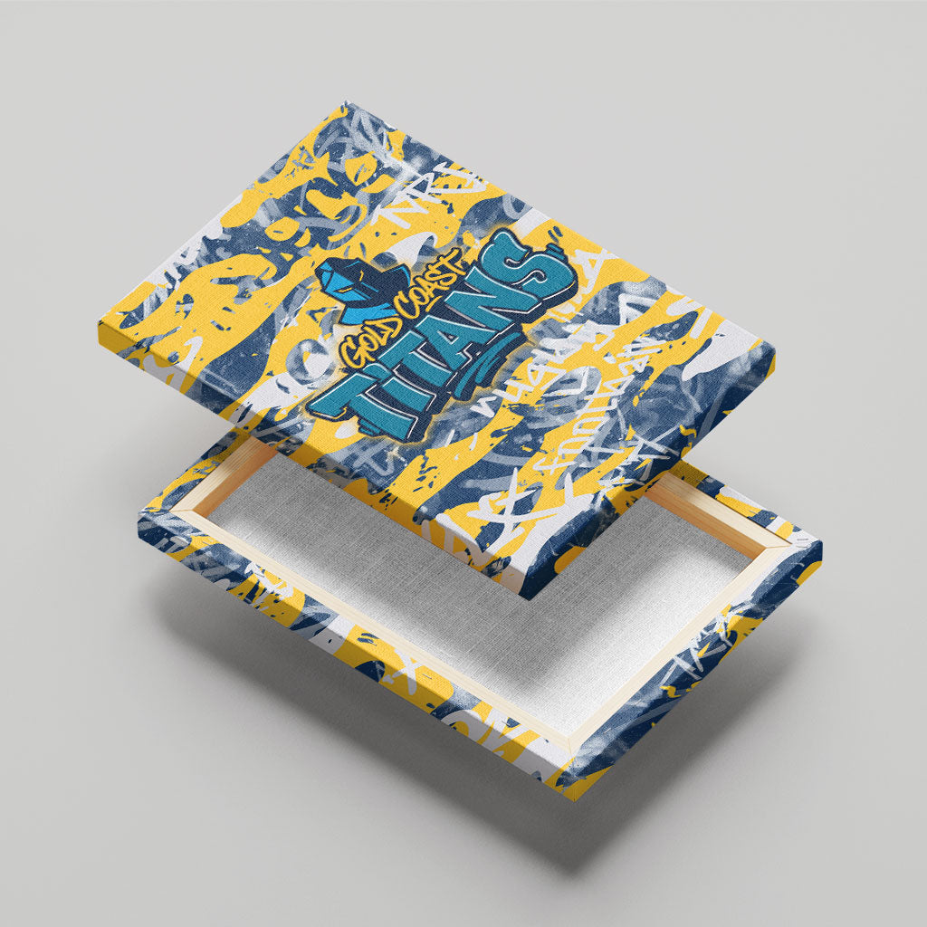 Gold Coast Titans Rugby Canvas Wall Art Graffiti Typography Urban Camo Abstract Street Style