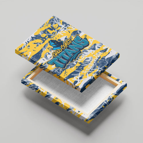 Gold Coast Titans Rugby Canvas Wall Art Graffiti Typography Urban Camo Abstract Street Style