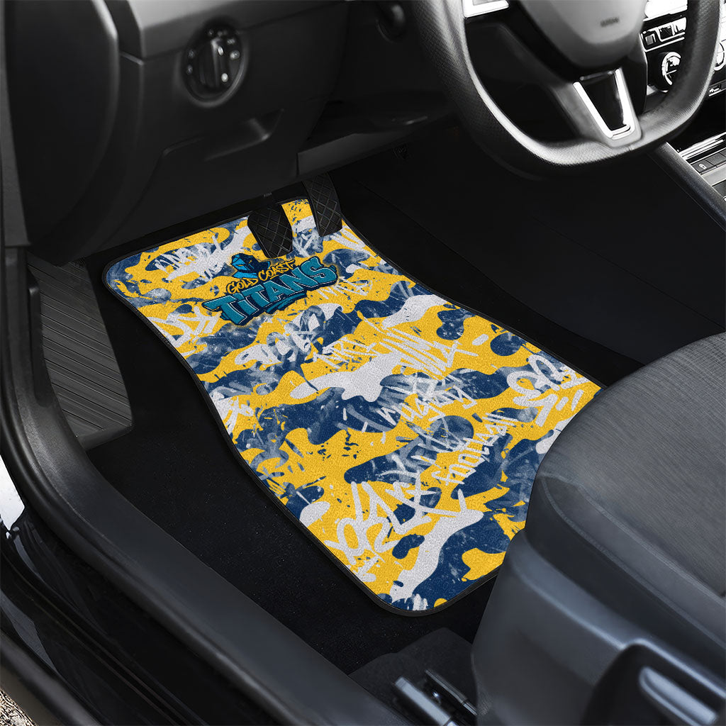 Gold Coast Titans Rugby Car Mats Graffiti Typography Urban Camo Abstract Street Style