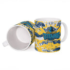 Gold Coast Titans Rugby Ceramic Mug Graffiti Typography Urban Camo Abstract Street Style