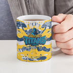 Gold Coast Titans Rugby Ceramic Mug Graffiti Typography Urban Camo Abstract Street Style
