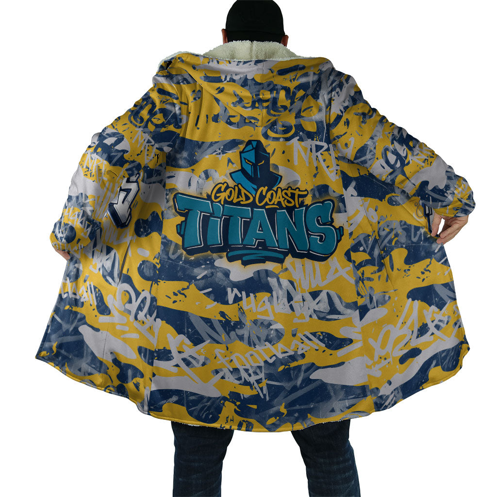 Gold Coast Titans Rugby Cloak Graffiti Typography Urban Camo Abstract Street Style