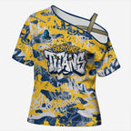 Gold Coast Titans Rugby Cross Shoulder Shirt Graffiti Typography Urban Camo Abstract Street Style