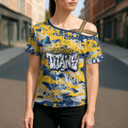 Gold Coast Titans Rugby Cross Shoulder Shirt Graffiti Typography Urban Camo Abstract Street Style