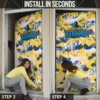 Gold Coast Titans Rugby Door Cover Graffiti Typography Urban Camo Abstract Street Style