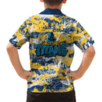 Gold Coast Titans Rugby Family Matching Puletasi and Hawaiian Shirt Graffiti Typography Urban Camo Abstract Street Style