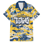 Gold Coast Titans Rugby Family Matching Puletasi and Hawaiian Shirt Graffiti Typography Urban Camo Abstract Street Style