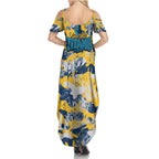 Gold Coast Titans Rugby Family Matching Summer Maxi Dress and Hawaiian Shirt Graffiti Typography Urban Camo Abstract Street Style