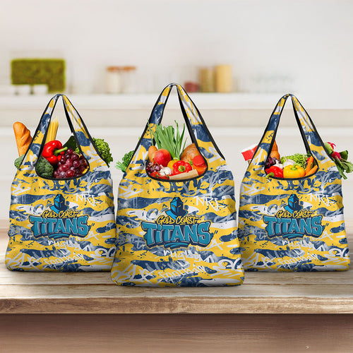 Gold Coast Titans Rugby Grocery Bag Graffiti Typography Urban Camo Abstract Street Style
