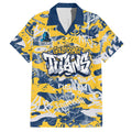 Gold Coast Titans Rugby Hawaiian Shirt Graffiti Typography Urban Camo Abstract Street Style