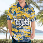 Gold Coast Titans Rugby Hawaiian Shirt Graffiti Typography Urban Camo Abstract Street Style