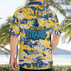 Gold Coast Titans Rugby Hawaiian Shirt Graffiti Typography Urban Camo Abstract Street Style