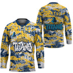 Gold Coast Titans Rugby Hockey Jersey Graffiti Typography Urban Camo Abstract Street Style