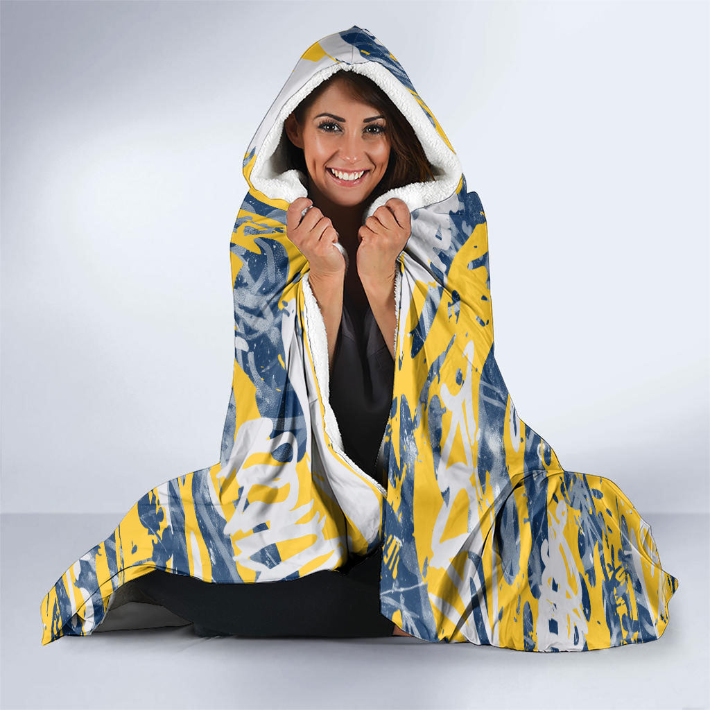 Gold Coast Titans Rugby Hooded Blanket Graffiti Typography Urban Camo Abstract Street Style