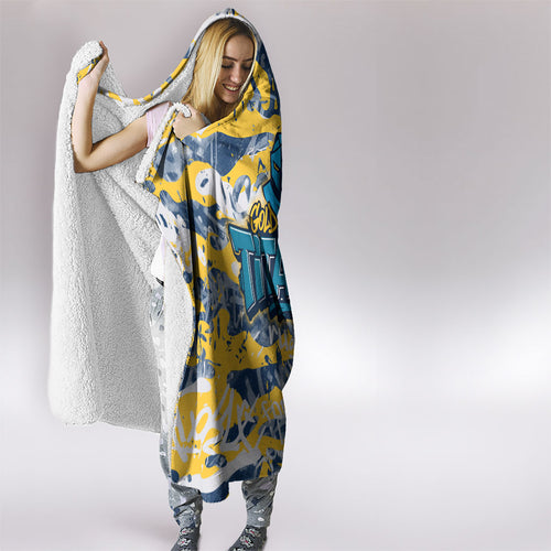 Gold Coast Titans Rugby Hooded Blanket Graffiti Typography Urban Camo Abstract Street Style
