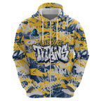 Gold Coast Titans Rugby Hoodie Graffiti Typography Urban Camo Abstract Street Style