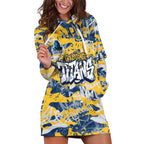 Gold Coast Titans Rugby Hoodie Dress Graffiti Typography Urban Camo Abstract Street Style