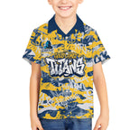 Gold Coast Titans Rugby Kid Hawaiian Shirt Graffiti Typography Urban Camo Abstract Street Style