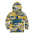 Gold Coast Titans Rugby Kid Hoodie Graffiti Typography Urban Camo Abstract Street Style