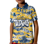 Gold Coast Titans Rugby Kid Polo Shirt Graffiti Typography Urban Camo Abstract Street Style