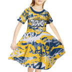 Gold Coast Titans Rugby Kid Short Sleeve Dress Graffiti Typography Urban Camo Abstract Street Style