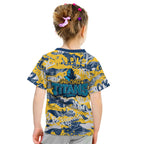 Gold Coast Titans Rugby Kid T Shirt Graffiti Typography Urban Camo Abstract Street Style