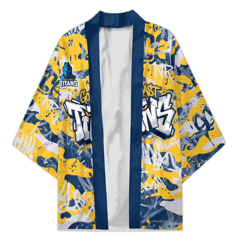 Gold Coast Titans Rugby Kimono Graffiti Typography Urban Camo Abstract Street Style