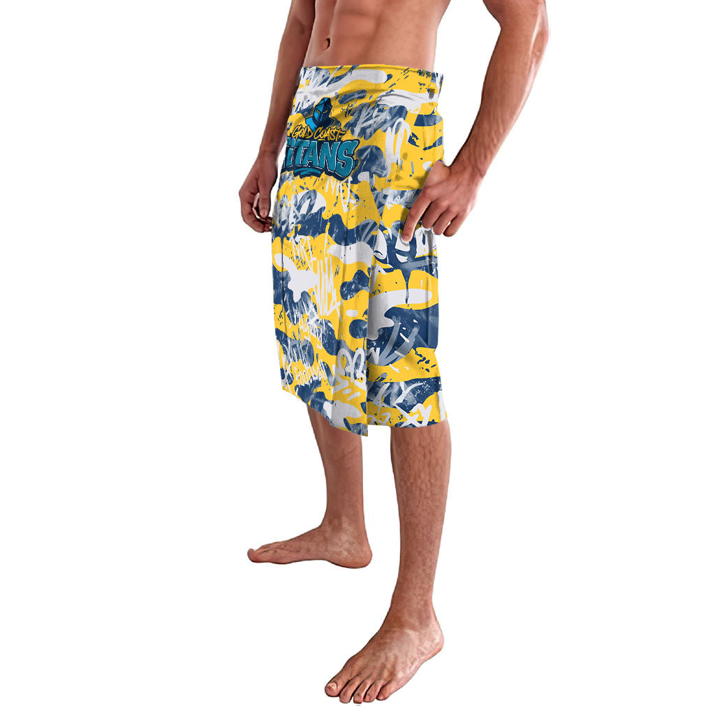 Gold Coast Titans Rugby Lavalava Graffiti Typography Urban Camo Abstract Street Style