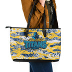 Gold Coast Titans Rugby Leather Tote Bag Graffiti Typography Urban Camo Abstract Street Style