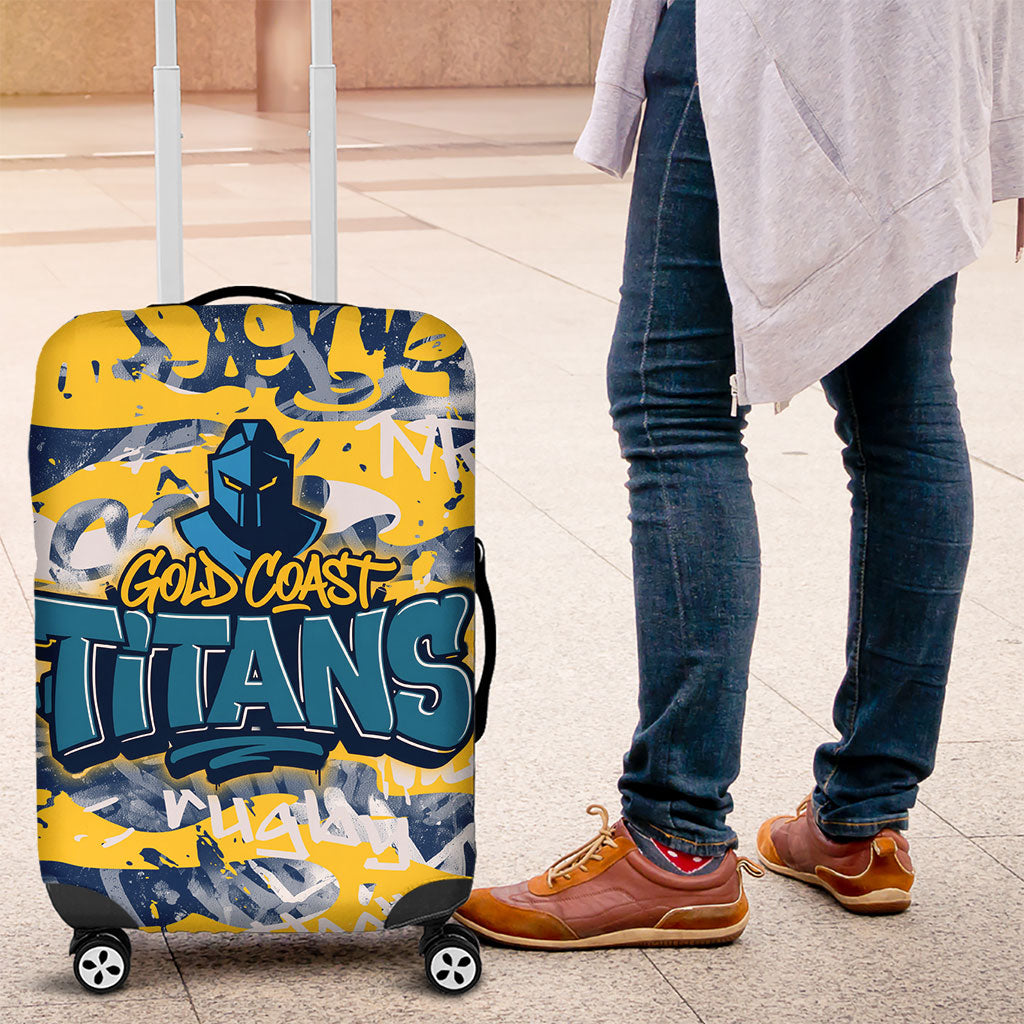 Gold Coast Titans Rugby Luggage Cover Graffiti Typography Urban Camo Abstract Street Style